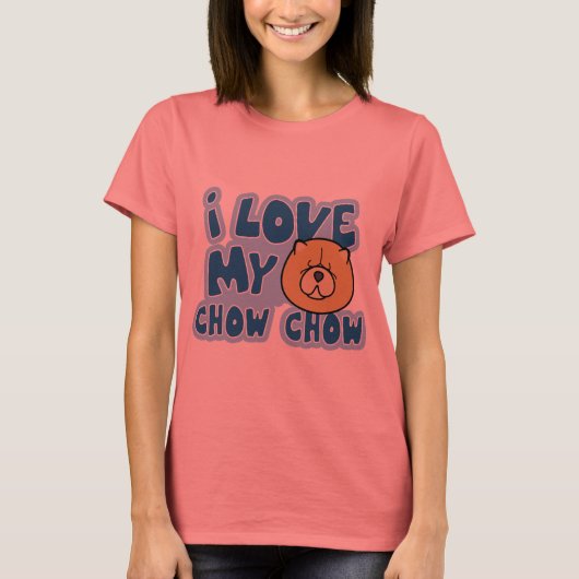 I Love My Chow Women's Ringer T-shirt Tシャツ (正面)