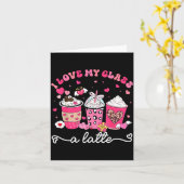 I Love My Cl A Latte Valentine Teacher Girl Women  カード (黄色い花)