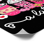 I Love My Cl A Latte Valentine Teacher Girl Women  ポスター (角)