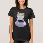 I Love My Coffee and Exotic Shorthair Cat Tシャツ (正面)