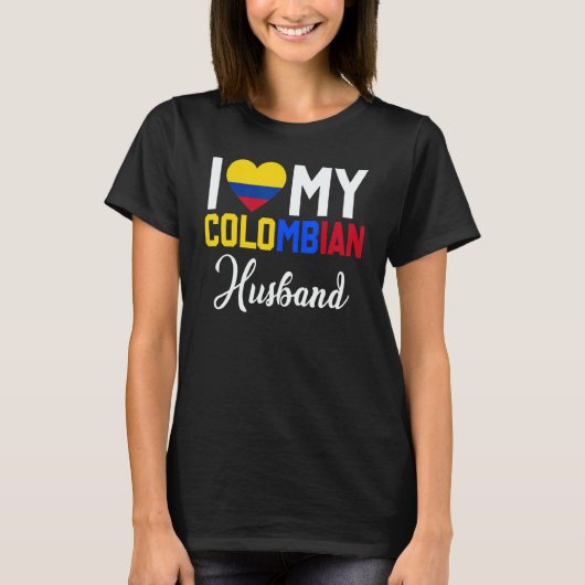 I Love My Colombian Husband Canada Flag Married Co Tシャツ (正面)