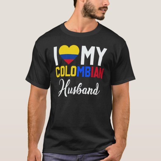 I Love My Colombian Husband Canada Flag Married Co Tシャツ (正面)