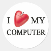 I LOVE MY COMPUTER ラウンドシール (正面)