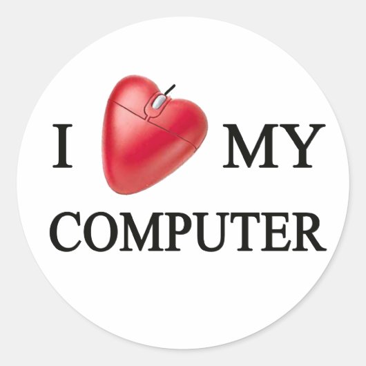 I LOVE MY COMPUTER ラウンドシール (正面)