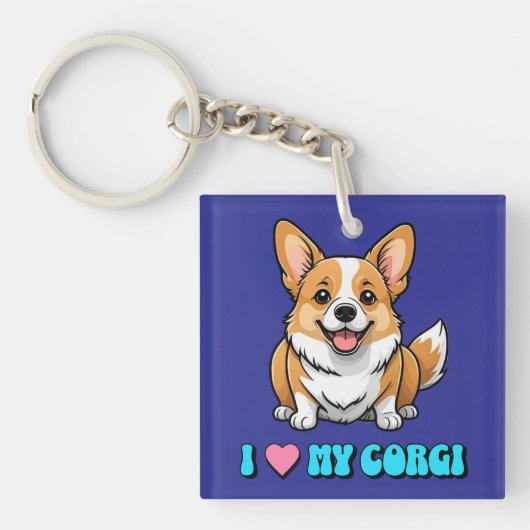 I Love My Corgi キーホルダー (正面)