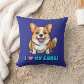 I Love My Corgi クッション (ブランケット)
