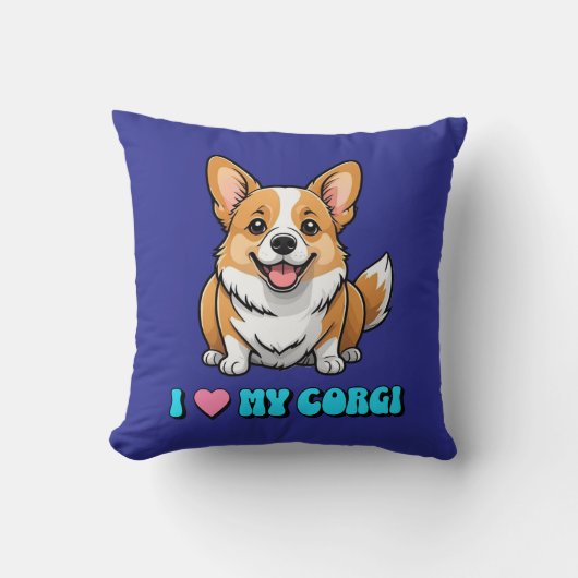 I Love My Corgi クッション (正面)