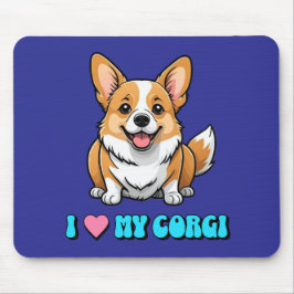 I Love My Corgi マウスパッド
