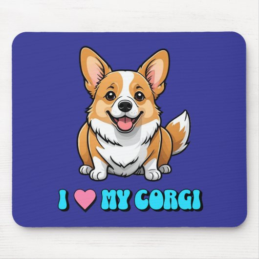I Love My Corgi マウスパッド (正面)