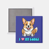 I Love My Corgi マグネット (正面/裏面)