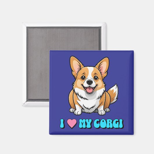 I Love My Corgi マグネット (正面/裏面)