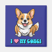 I Love My Corgi マグネット (正面)