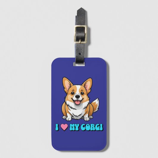 I Love My Corgi ラゲッジタグ (正面縦)