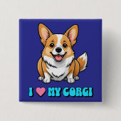 I Love My Corgi 缶バッジ (正面)