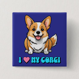 I Love My Corgi 缶バッジ