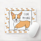 I Love my Corgi, Cartoon Corgis マウスパッド (マウス)