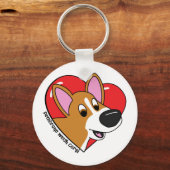I Love my Corgi Keychain (Cartoon) キーホルダー (正面)