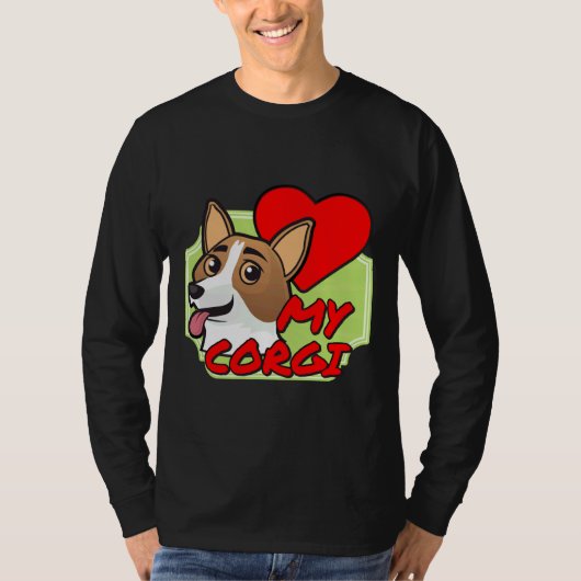 I Love My Corgi Myハート Tシャツ (正面)