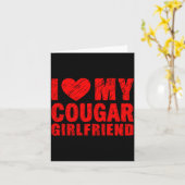 I Love My Cougar Girlfriend Heart Valentine Couple カード (黄色い花)