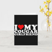 I Love My Cougar Girlfriend I Heart My Cougar Gf  カード (黄色い花)
