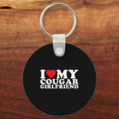 I Love My Cougar Girlfriend I Heart My Cougar Gf  キーホルダー (正面)
