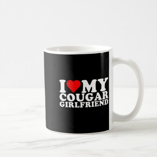 I Love My Cougar Girlfriend I Heart My Cougar Gf  コーヒーマグカップ (右)