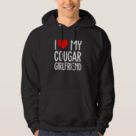 I Love My Cougar Girlfriend I Heart My Cougar Gf パーカ (正面)