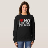I Love My Cougar Girlfriend I Heart My Cougar Girl スウェットシャツ (正面フル)