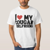 I Love My Cougar Girlfriend I Heart My Cougar Girl Tシャツ (正面)