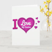 I Love My Cousins Heart Card カード (黄色い花)