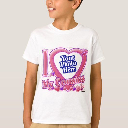 I Love My Cousins pink/purple – 写真 Tシャツ (正面)