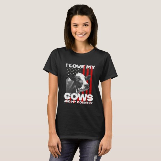 I love my cows dairy farmer farming     tシャツ (正面フル)