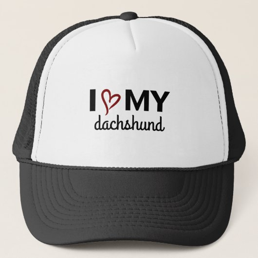 I Love My Dachshund Hat （黒） キャップ (正面)