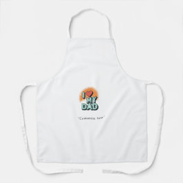 I Love My Dad Apron – Funny BBQ Gift エプロン