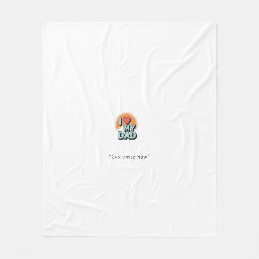 I Love My Dad Blanket – Personalized Gift フリースブランケット (正面)