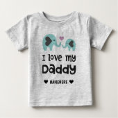 I Love My Daddy - Elephant ベビーTシャツ (正面)
