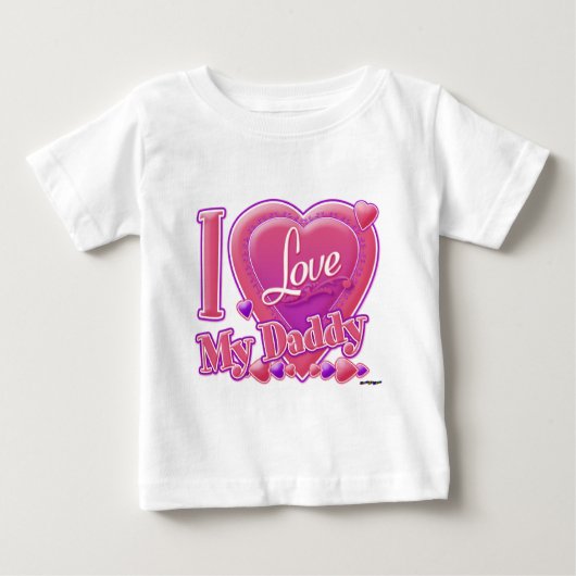 I Love My Daddy pink/purple - ハート ベビーTシャツ (正面)