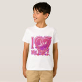 I Love My Daddy pink/purple - ハート Tシャツ (正面フル)