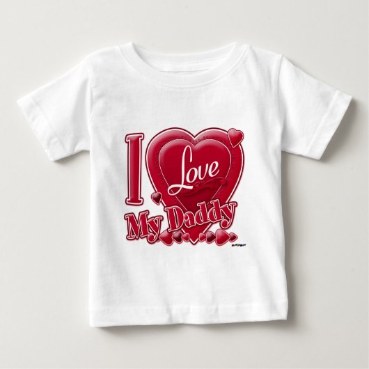 I Love My Daddy red - ハート ベビーTシャツ (正面)