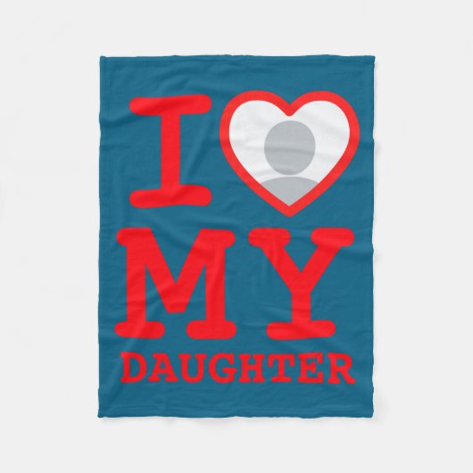 I Love My Daughter Funny Fathers Day  フリースブランケット (正面)