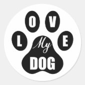 I Love My Dog ラウンドシール (正面)