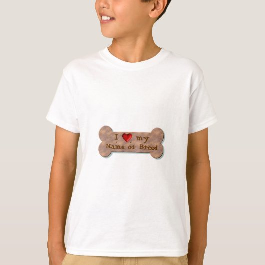 I Love my Dog Breed Biscuit template Tシャツ (正面)
