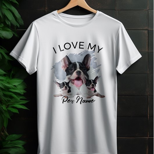 I Love My Dog Custom Photo Pet Cat Personalized  Tシャツ