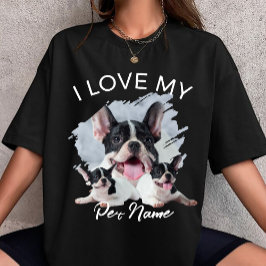 I Love My Dog Custom Photo Pet Cat Personalized  Tシャツ