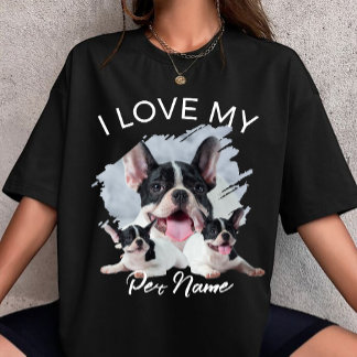 I Love My Dog Custom Photo Pet Cat Personalized  Tシャツ