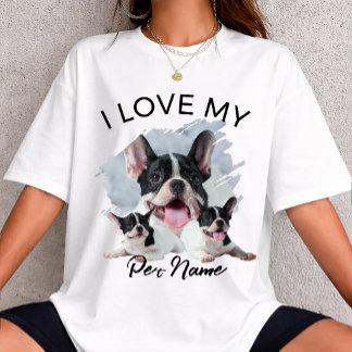 I Love My Dog Custom Photo Pet Cat Personalized  Tシャツ