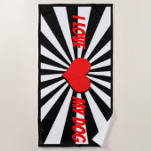 I love my dog mit Herz ビーチタオル (正面)