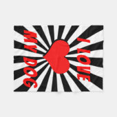 I love my dog mit Herz フリースブランケット (正面(横))