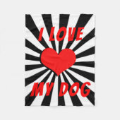 I love my dog mit Herz フリースブランケット (正面)