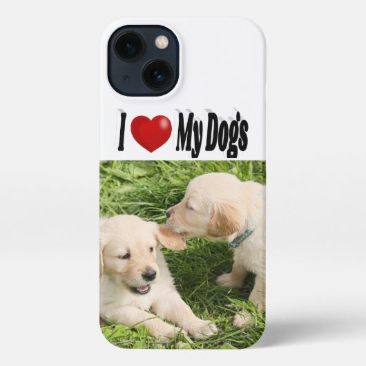 I Love My Dogs photo iPhoneケース (裏面)
